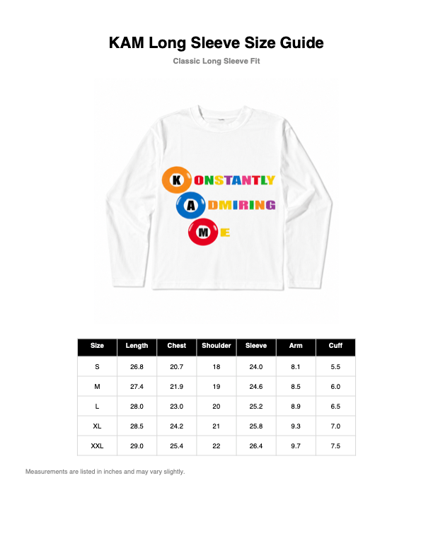 K.A.M "Classic" Long Sleeve Tee